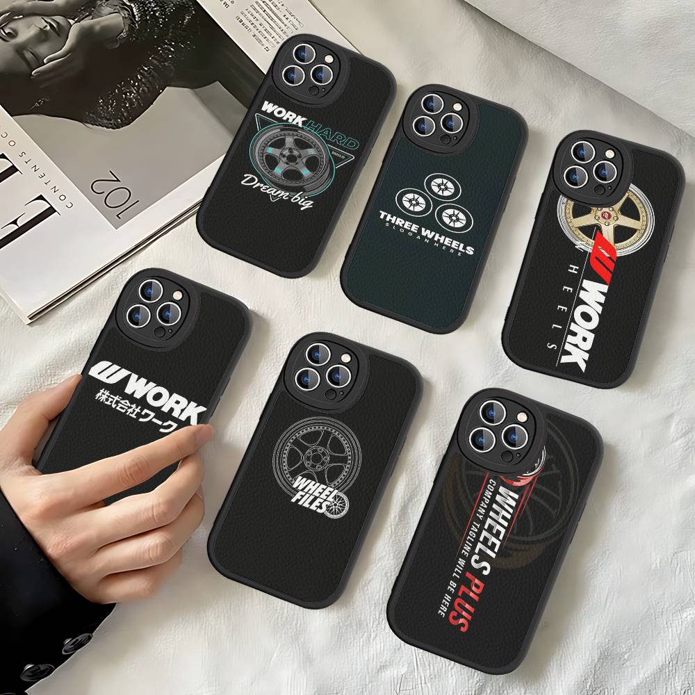 Leather Work Quotes - Work Wheels Leather Phone Case For