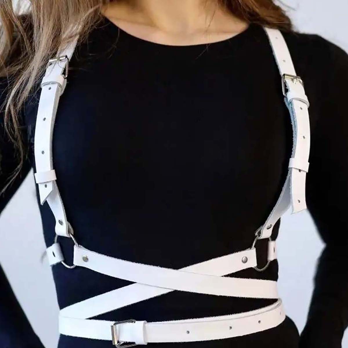 Leather Work Harness - Unisex Trend Punk Belt Fashion PU