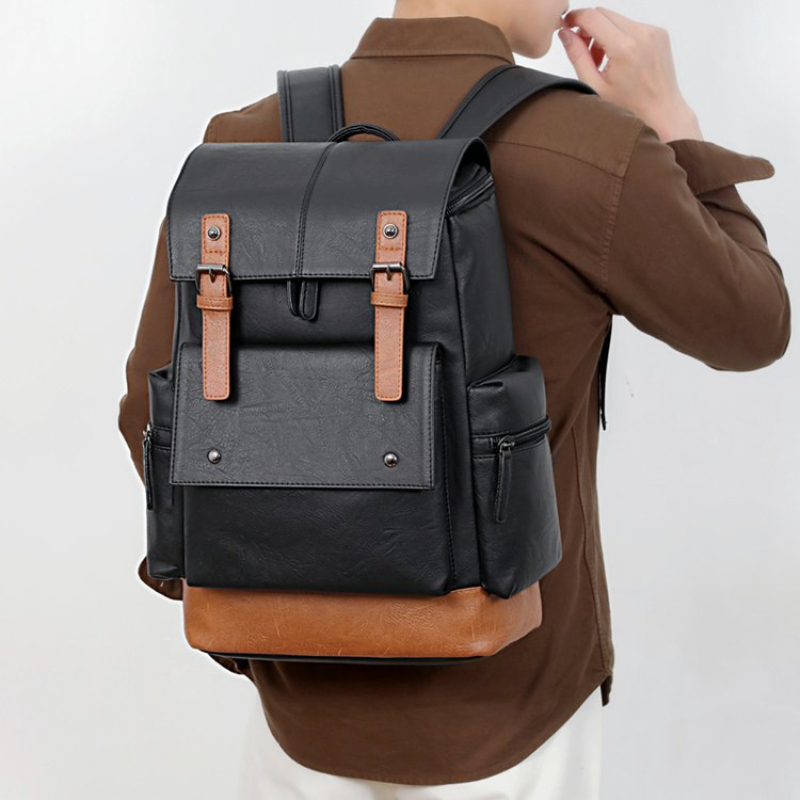 Leather Work Bag - New Vintage Men's Leather Backpack Large