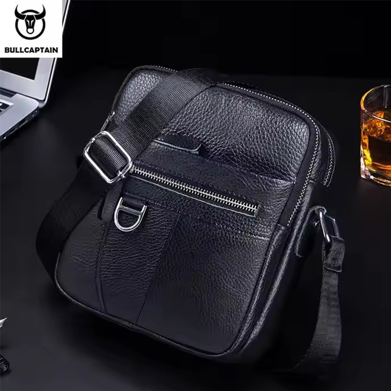 Leather Work Handbags - BULLCAPTAIN Mens Leather Messenger Bag Retro