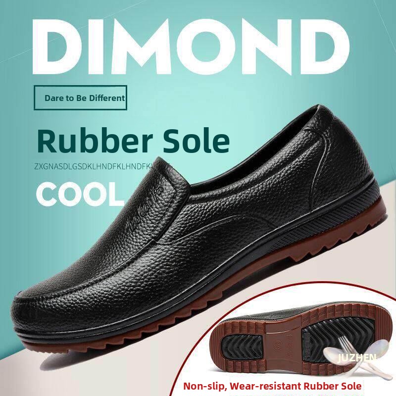 Youtube Leatherwork - Men's Chef Anti-slip Leather Shoes Plastic