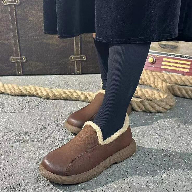 LIHUAMAO warm fur lining Brown - огляд і ціна Leather Work Women Shoes