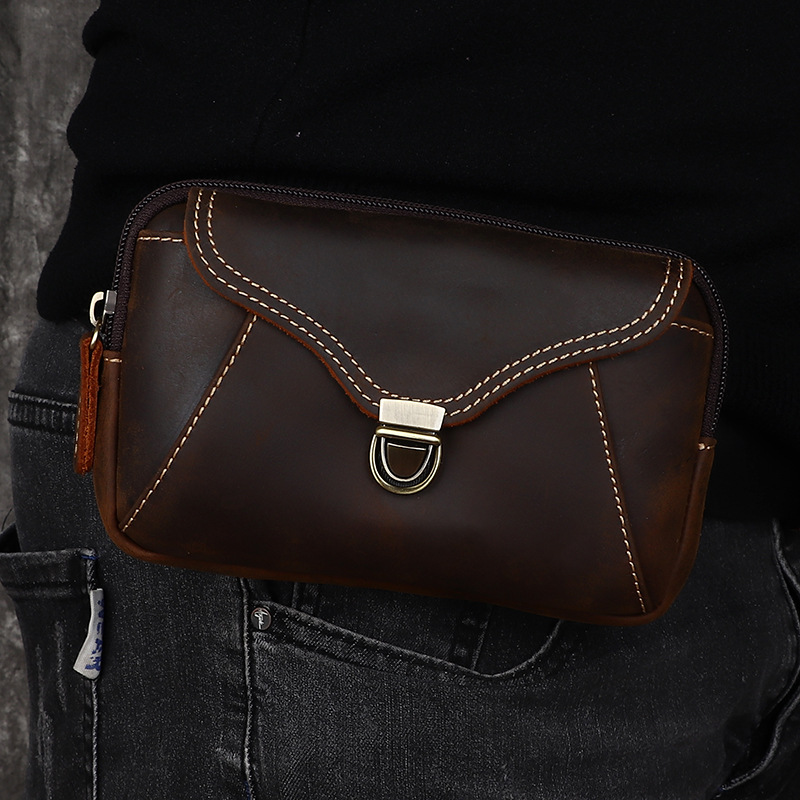 Men's leather waist bag, men's - огляд і ціна Leather Work Bag