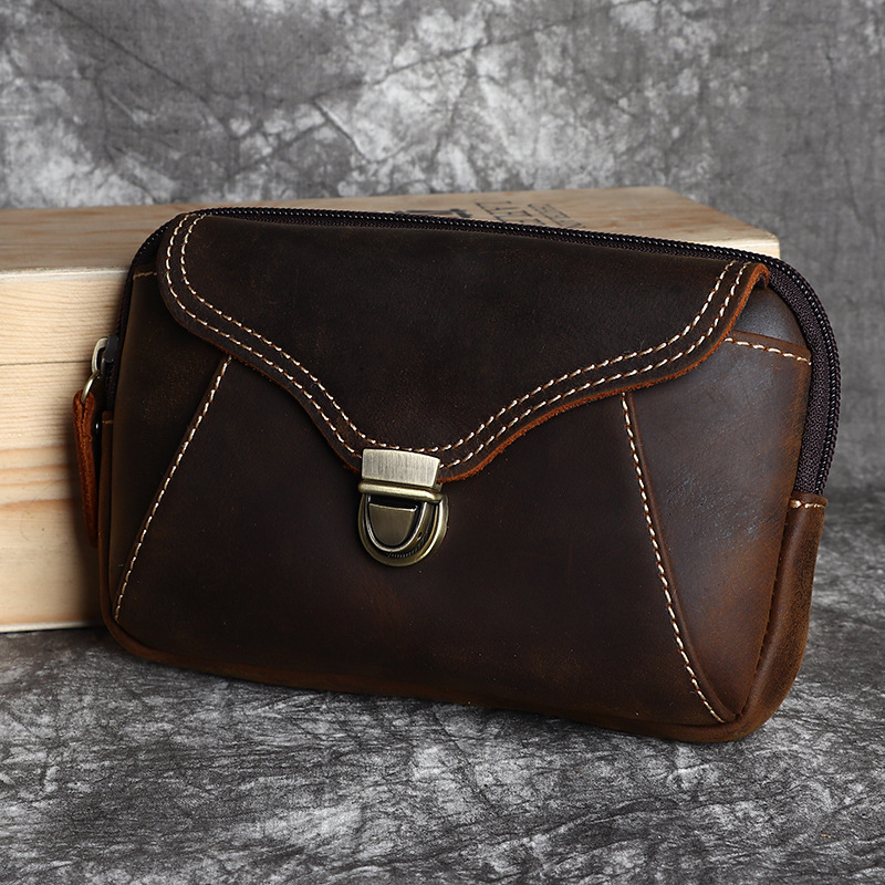 Men's leather waist bag, men's - огляд і ціна Leather Work Bag