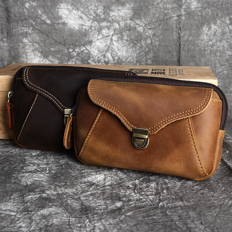 Men's leather waist bag, men's - огляд і ціна Leather Work Bag