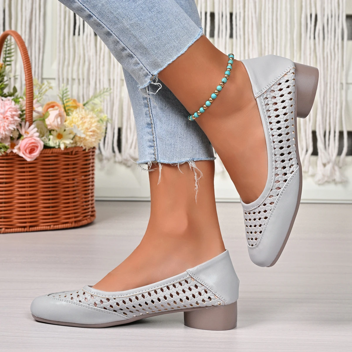 Summer Cutout Flat Pumps Non-s - огляд і ціна Leather Work Women Shoes