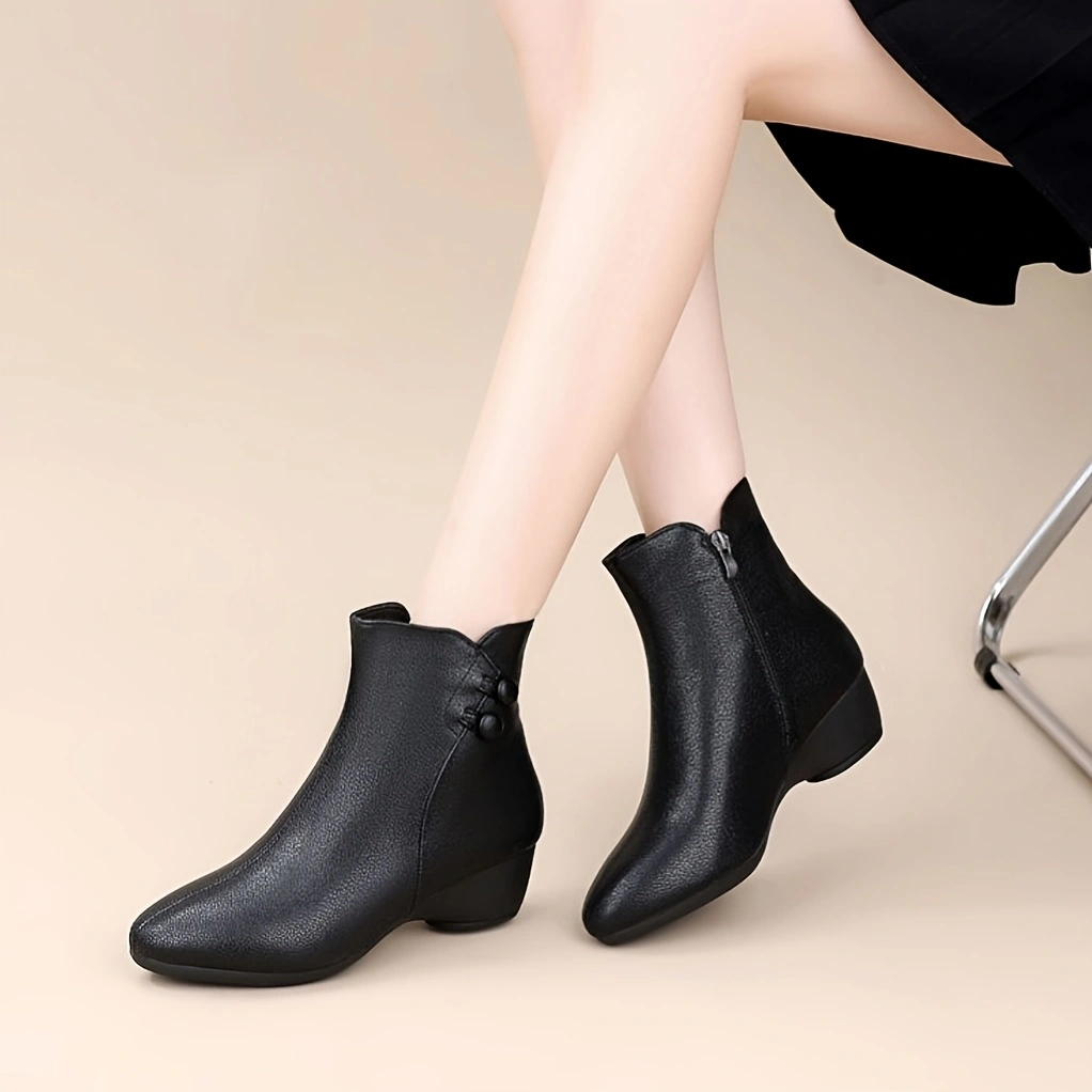 Women Mid Wedge Heel Ankle Boo - огляд і ціна Leather Work Women Shoes