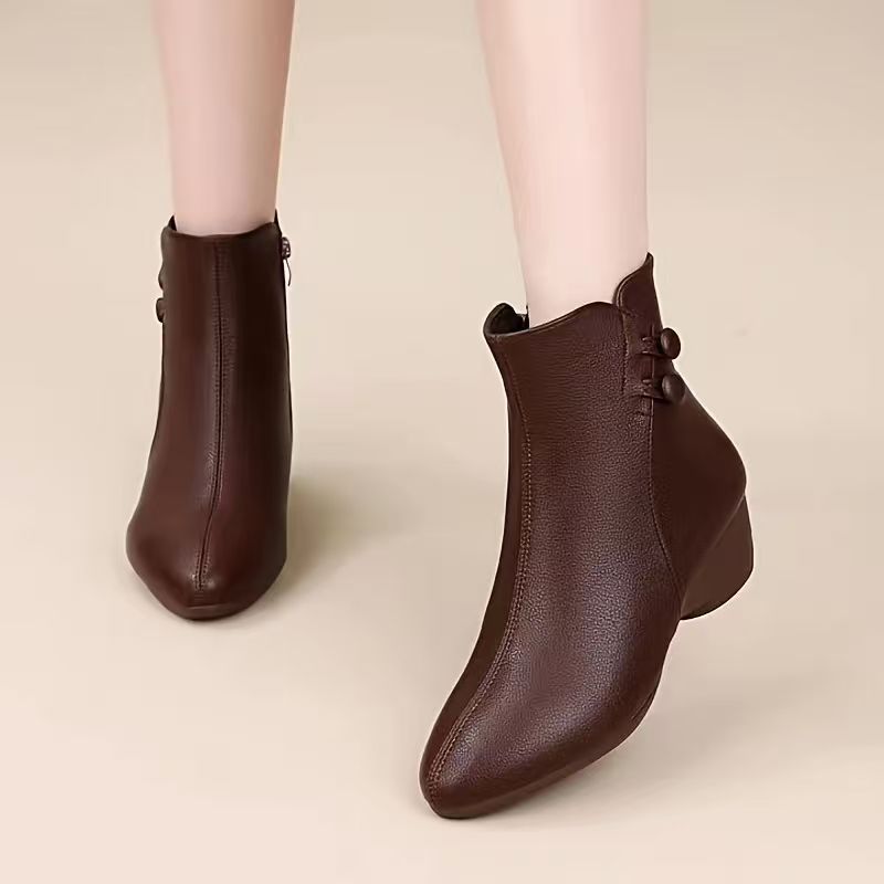 Women Mid Wedge Heel Ankle Boo - огляд і ціна Leather Work Women Shoes