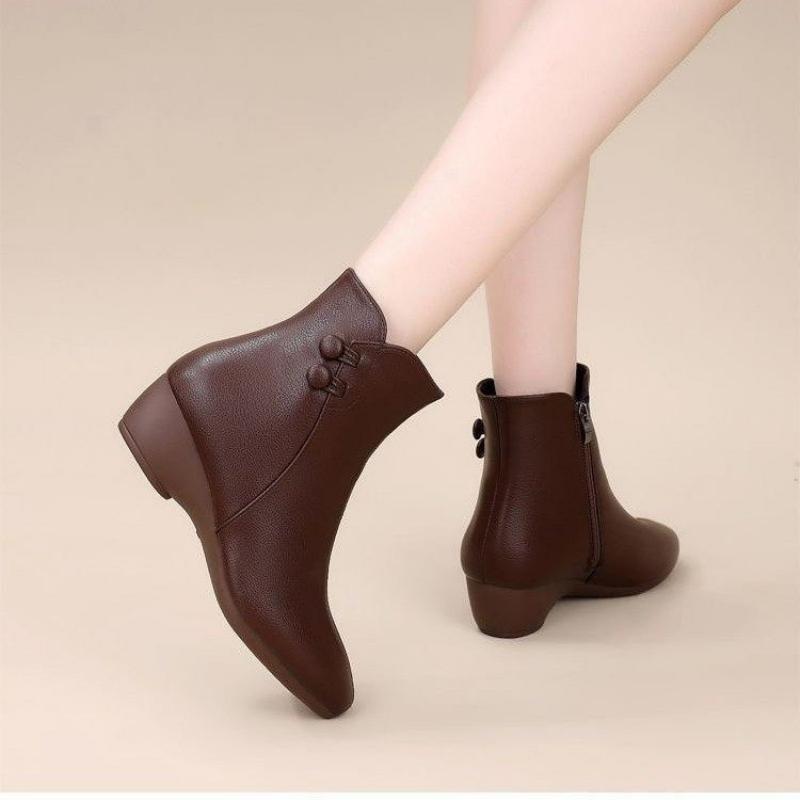 Women Mid Wedge Heel Ankle Boo - огляд і ціна Leather Work Women Shoes