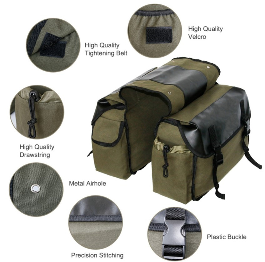 Canvas Leather Rear Saddlebag  - огляд і ціна Leather Work Bag