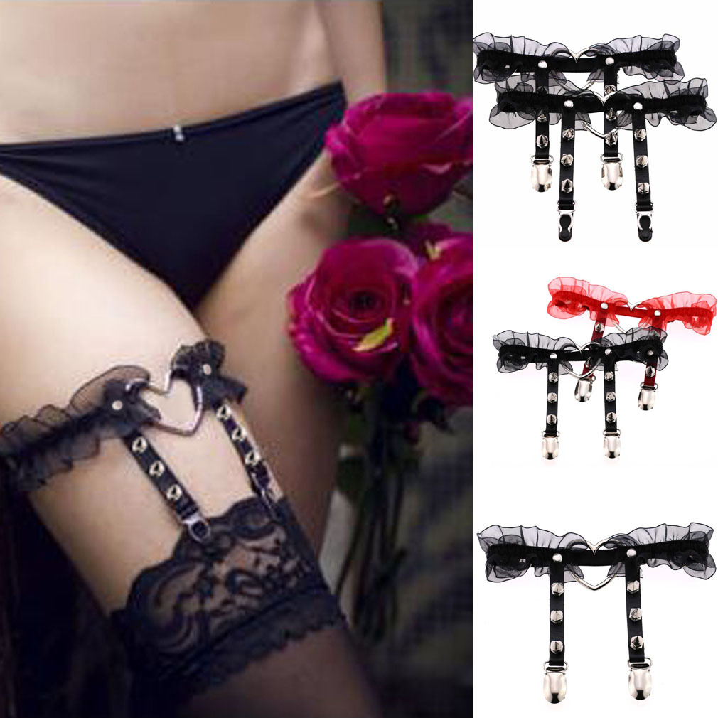 Women Goth Leather Love Garter - огляд і ціна Leather Work Harness