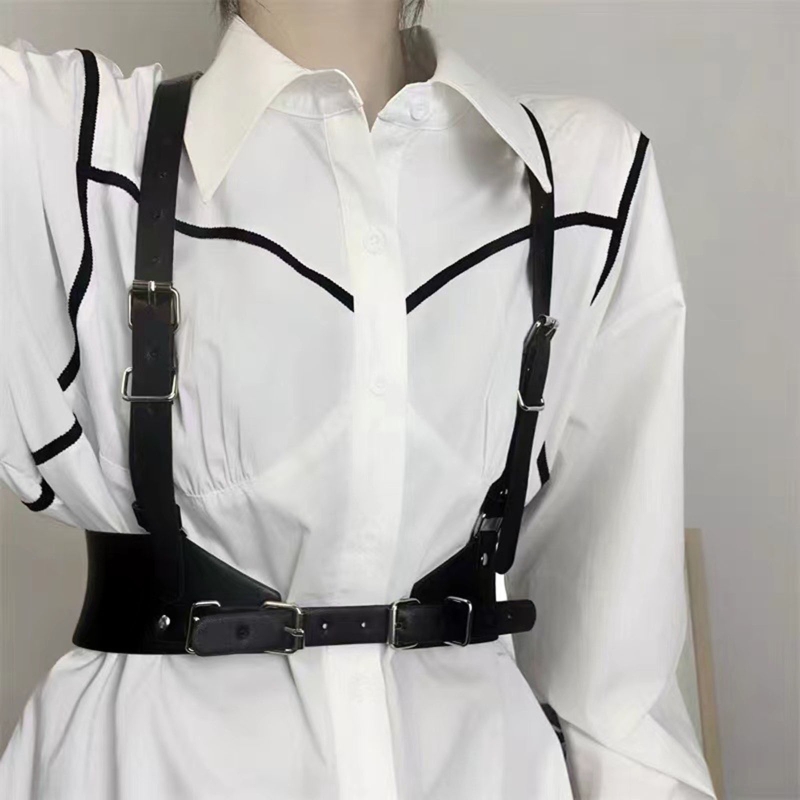 Punk Leather Harness Belt Leat - огляд і ціна Leather Work Harness